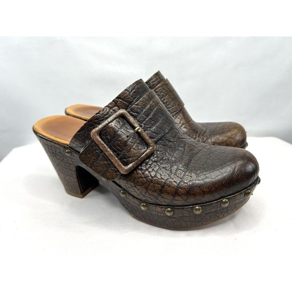 VTG Chunky Platform Clogs Mule Shoes Block Heel 90s Y2K Bratz Kork-Ease Sz 9 - Picture 1 of 13